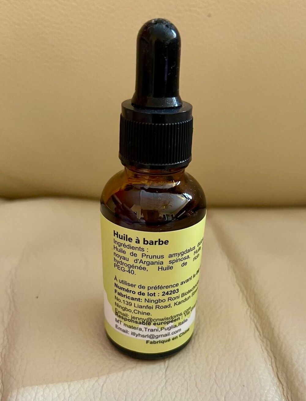Huile &agrave; barbe Vanille MAYFANCY flacon compte-gouttes 30 ml 