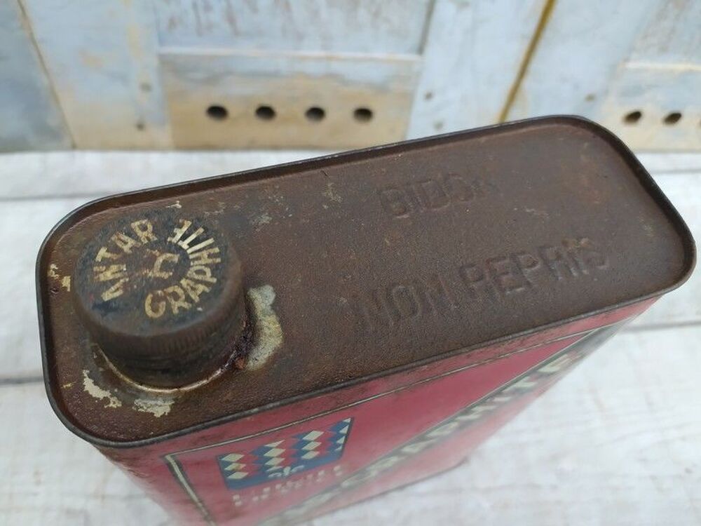 Ancien Bidon Huile ANTAR Graphite Pechelbronn 2L

