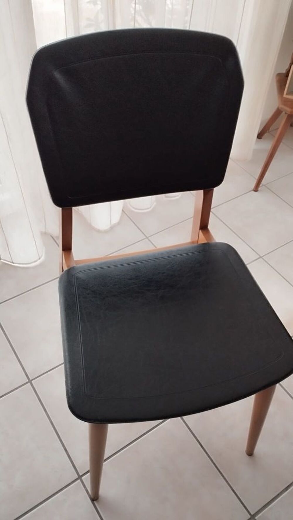6 Chaises Vintage bois-simili cuir Meubles