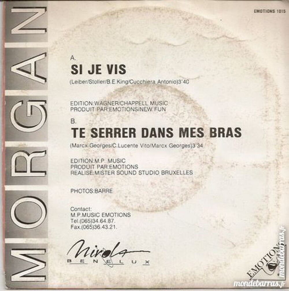 morgan Si je vis CD et vinyles