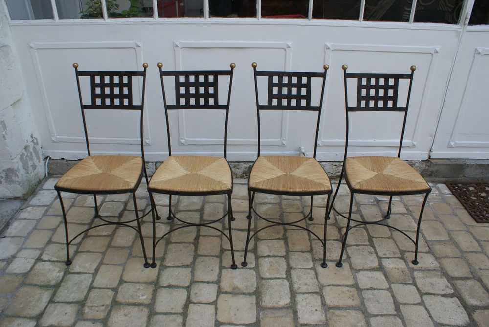 4 CHAISES FER FORGE Meubles