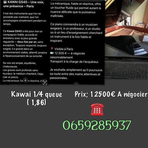 piano à queue kawai Paris 18 (75)