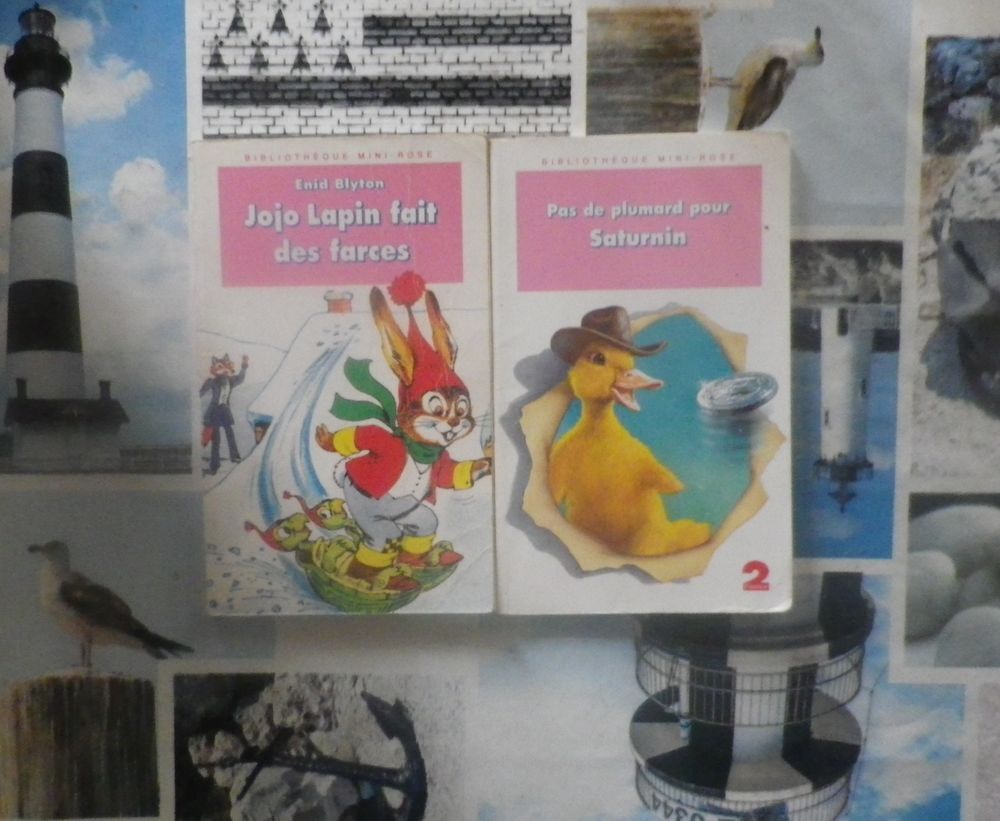 2 BIBLIOTHEQUE ROSE "MINI-ROSE" JOJO LAPIN et SATURNIN Livres et BD