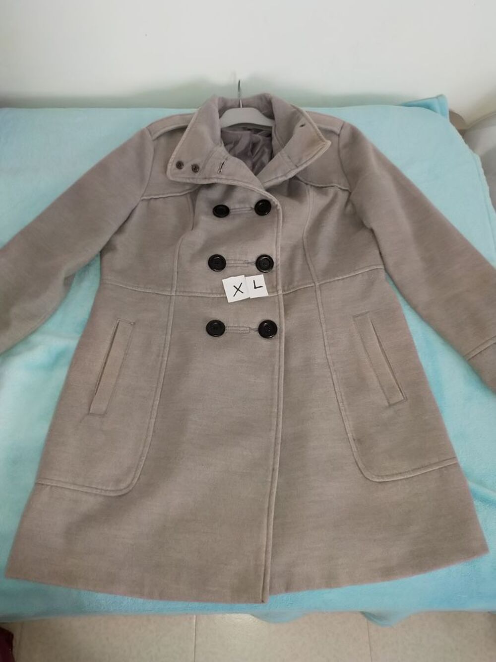 Manteau mi-long gris - Taille XL Vêtements