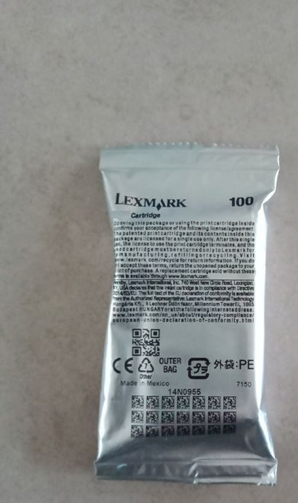 cartouche d'encre Lexmark 100 jaune Matriel informatique