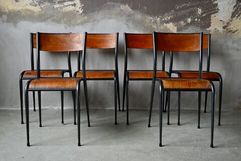 Lot de 6 Chaises Mullca 510 chaise d'�cole indus vintage 480 Wintzenheim (68)
