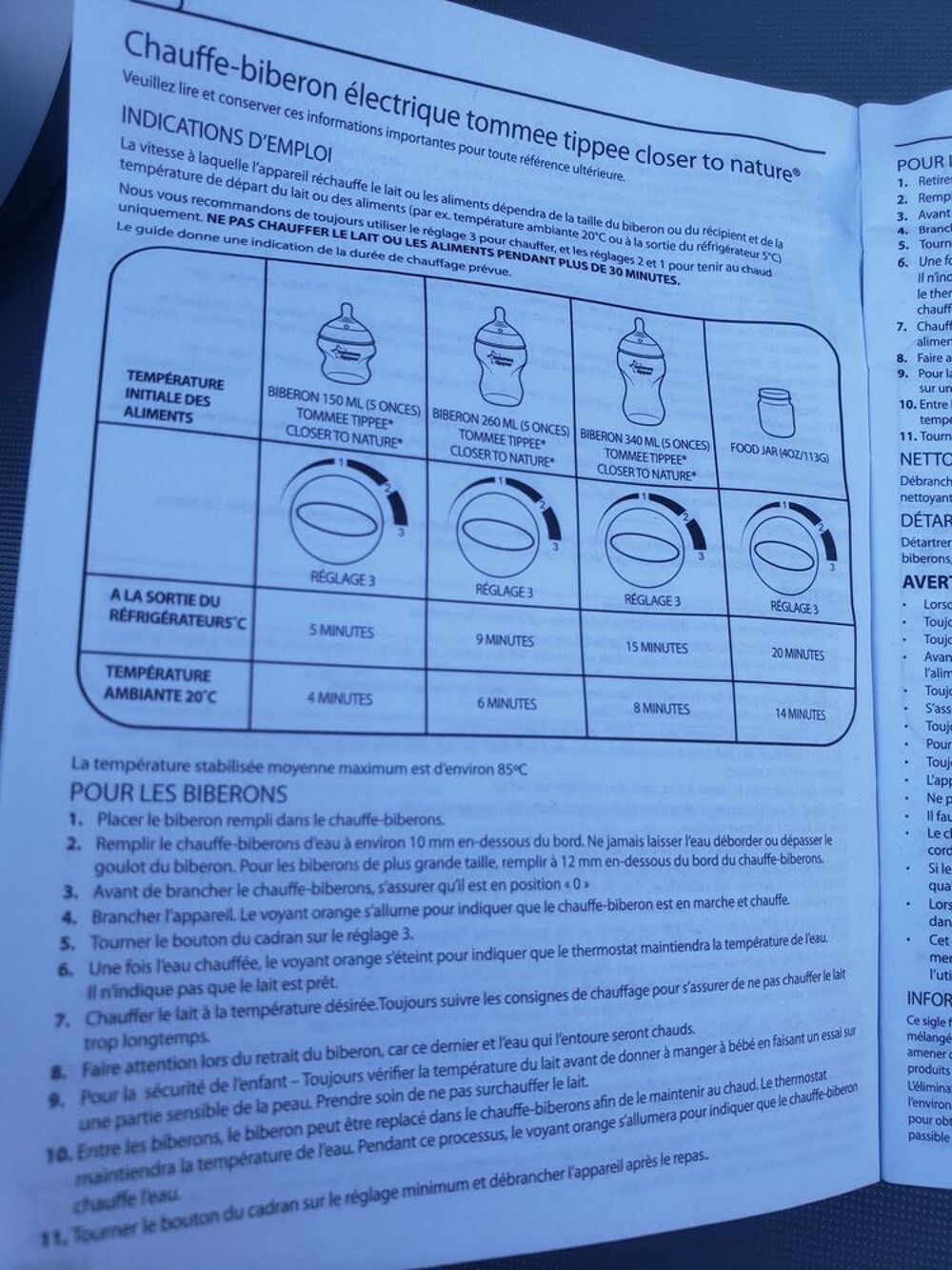 Chauffe biberon Puériculture