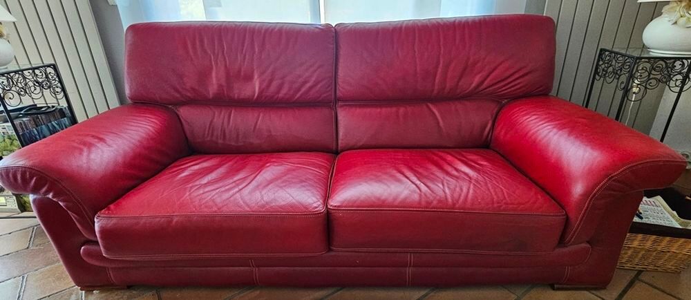 2 canap&eacute;s cuir 2 et 3 places Meubles