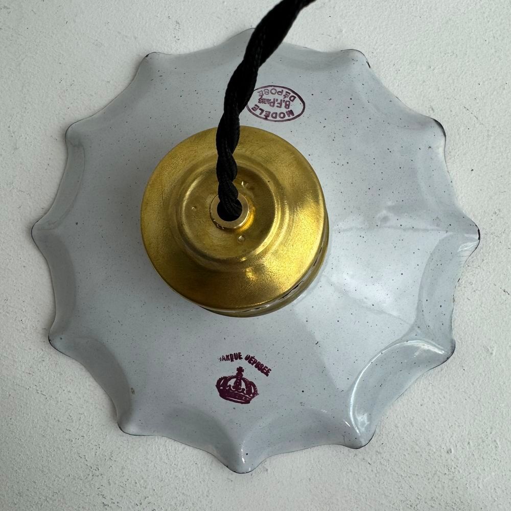 PAIRE D'ANCIENNES PETITES SUSPENSIONS EMAILLEES Décoration