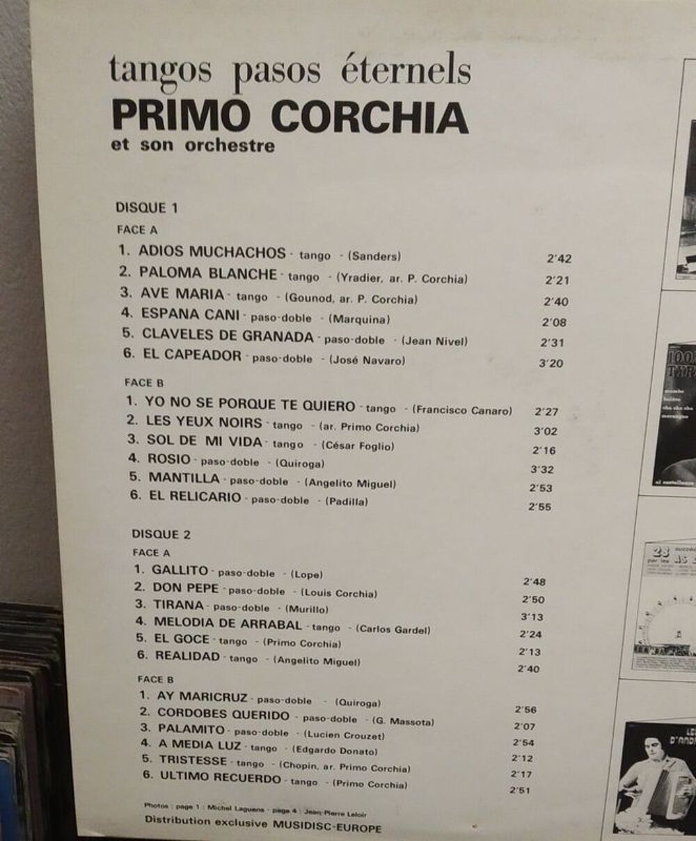 Double Album 33 Primo Corchia CD et vinyles