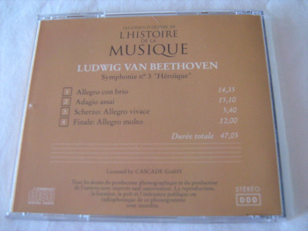 CD Beethoven - Symphonie n&deg; 3 &quot;H&eacute;ro&iuml;que&quot; CD et vinyles