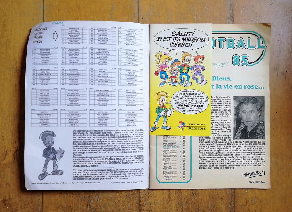 Album Football 85 Panini avec bon de commande 