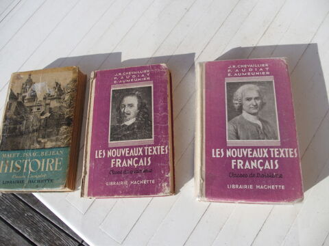 Lot de 3 livres scolaires anciens Malet isaac Béjean, Cheval 6 Saint-Paul (73)