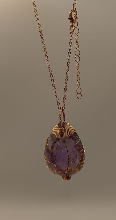 Collier, pendentif arbre de vie violet 17 Paris 15 (75)