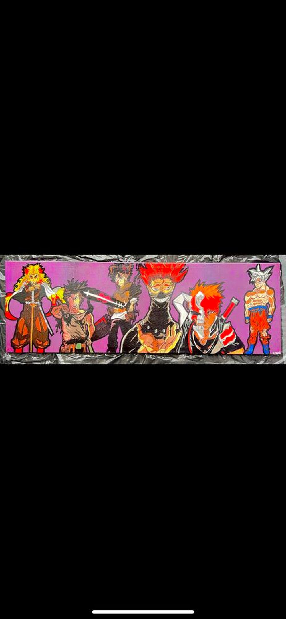 Tableau manga fait &agrave; la main sur toile Décoration