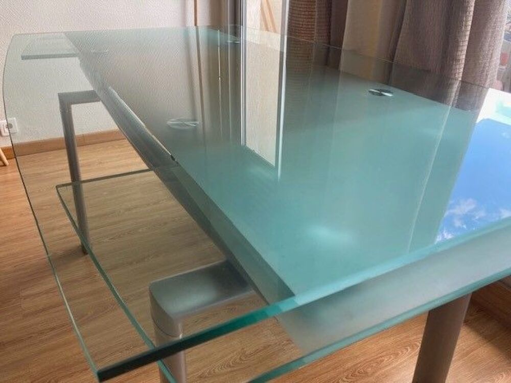 Table &agrave; manger en verre avec rallonges extensibles Meubles