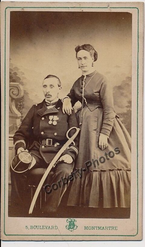  Portrait Militaire Officier de la Garde Nationale Mobile Loches (37)