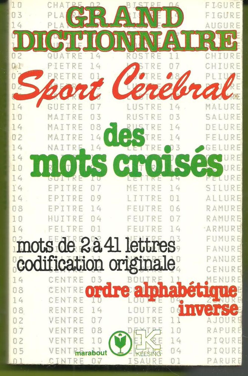 Grand dictionnaire sport c&eacute;r&eacute;bral des mots crois&eacute;s Livres et BD