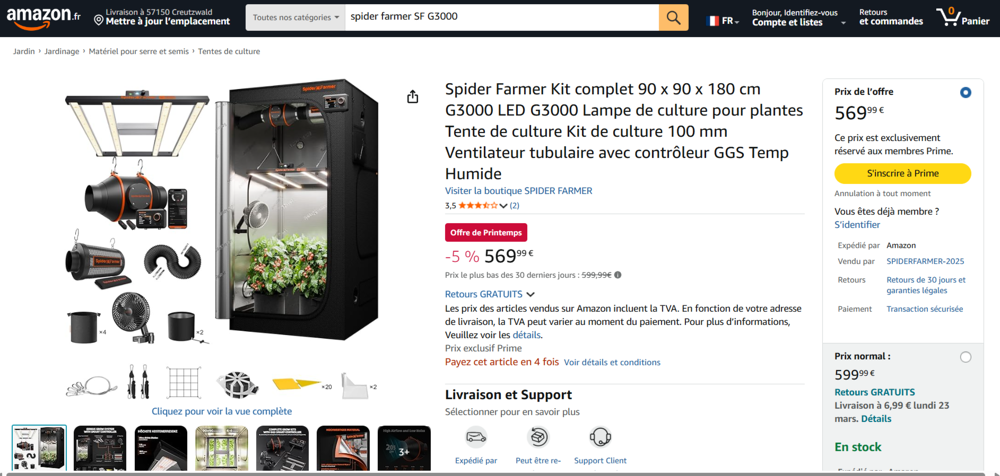 Spider Farmer NEUF Jardin