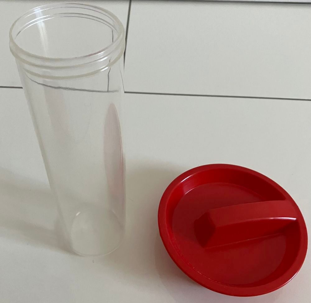 Grand pichet ancien (~1970), "CERVE", en verre + couvercle e Décoration