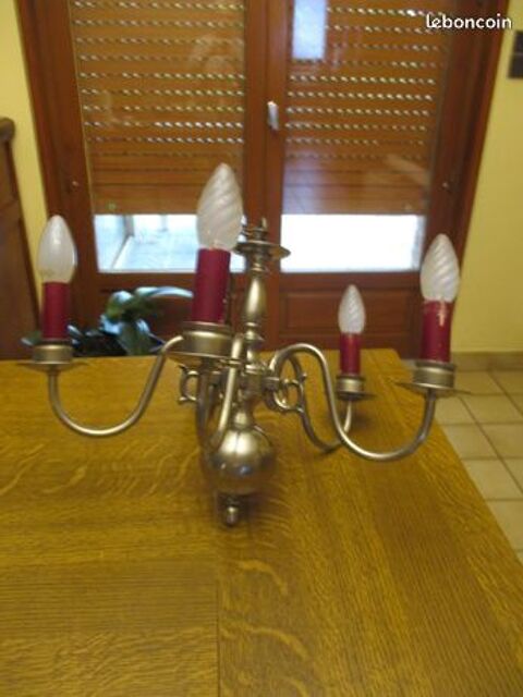 Lustre 5 branches en �tain fonctionne vintage 0 M�rignies (59)