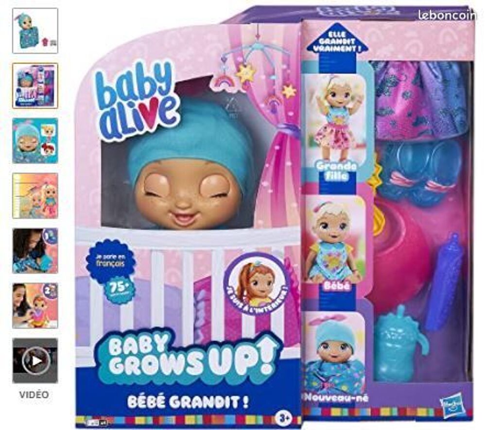 Poup&eacute;e &Eacute;volutive je Grandis Avec Toi parle cheveux poussent Jeux / jouets