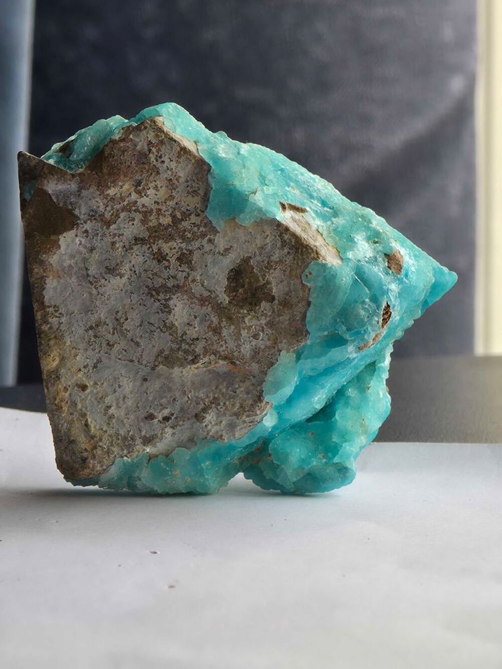 Superbe Min&eacute;ral H&eacute;mimorphite Bleue-Collection 129g 