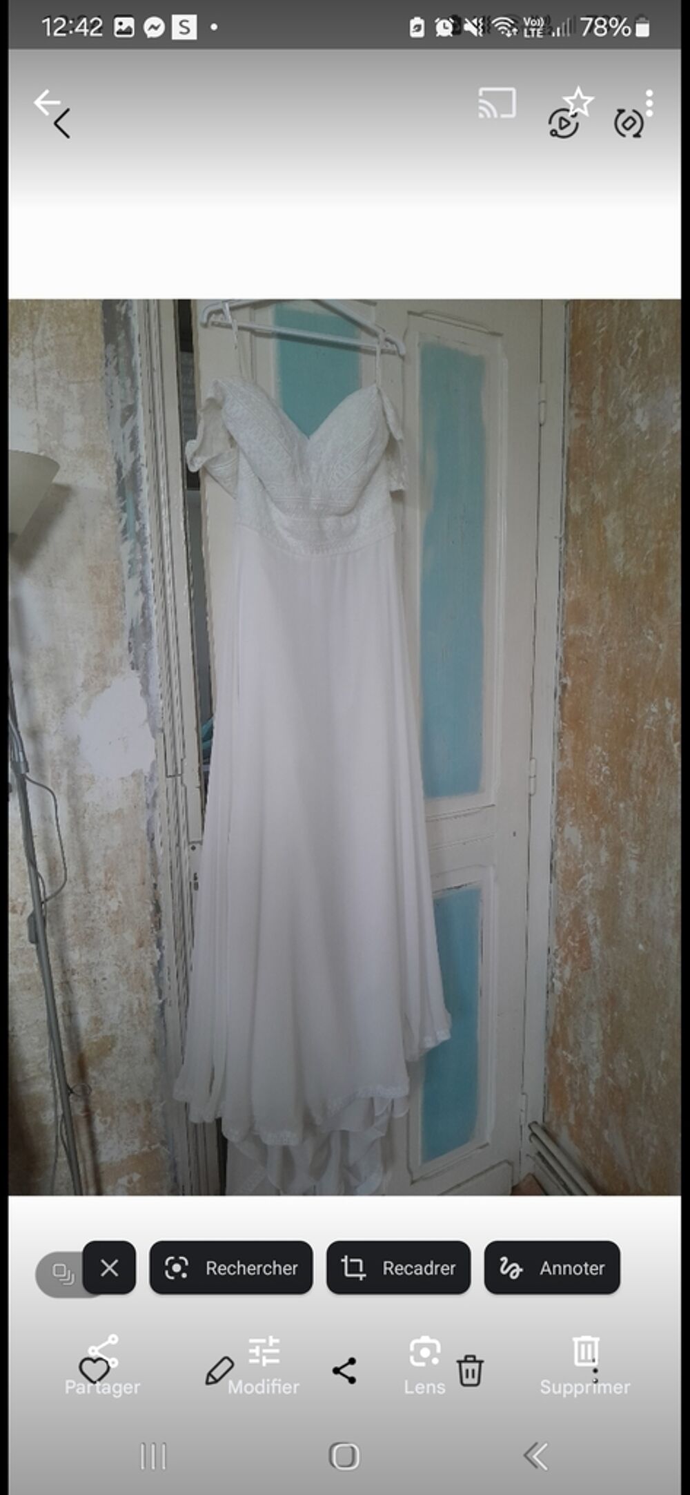 Robe de mariee style champ&ecirc;tre blanche brod&eacute;e Vêtements