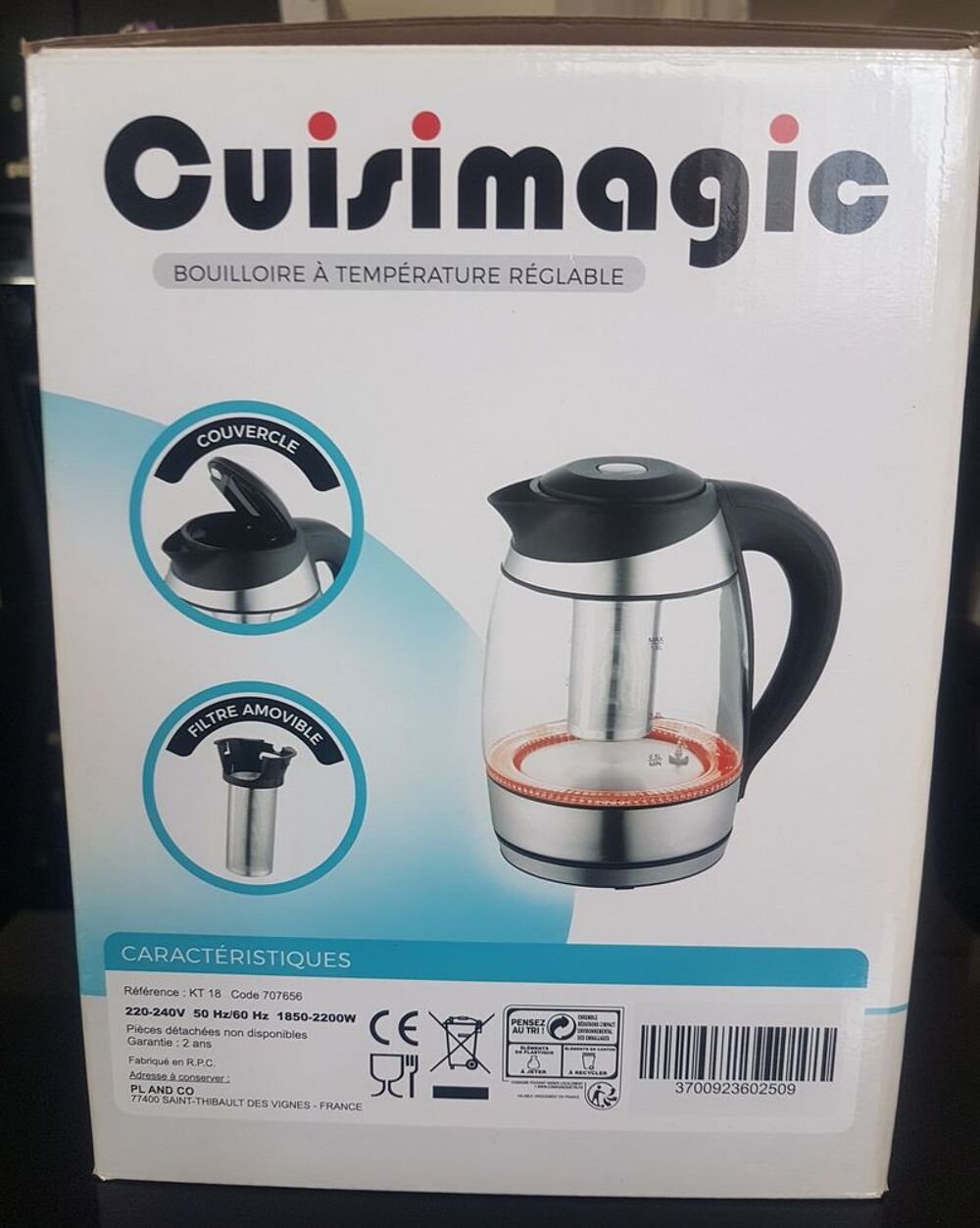 Bouilloire &eacute;lectrique 1.8 L avec infuseur &agrave; th&eacute; neuve Electroménager