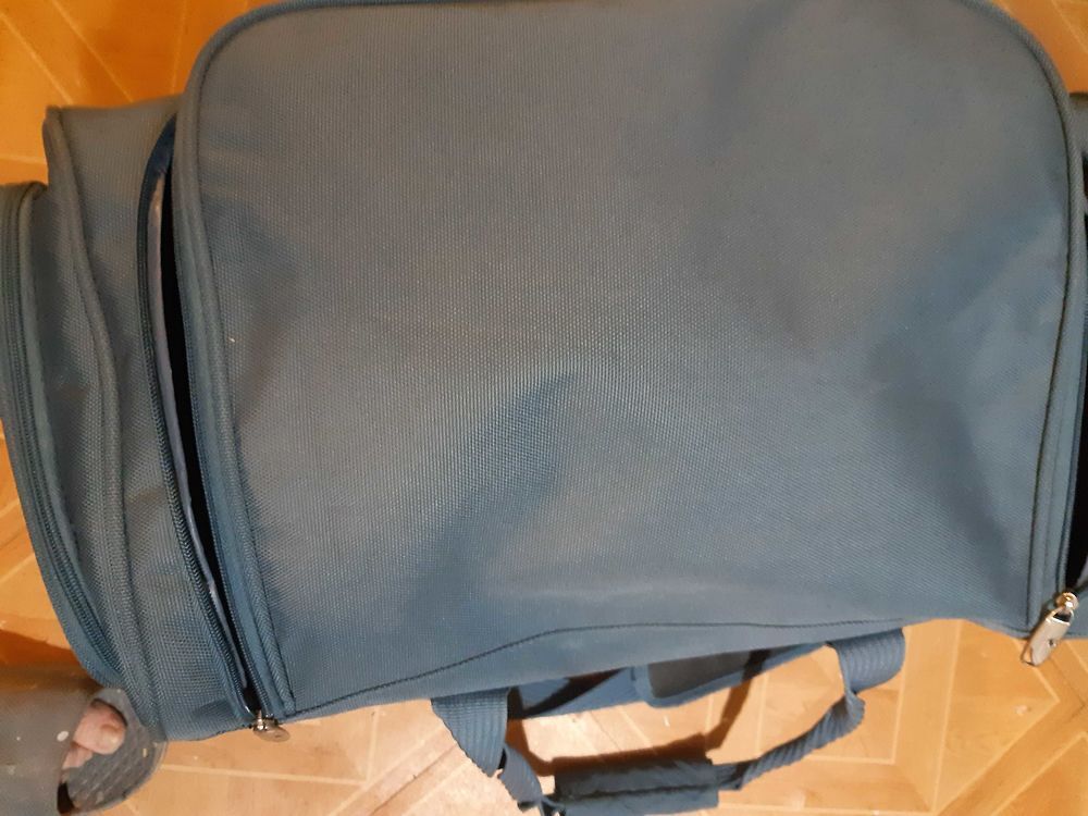 joli sac de voyage bleu p&agrave;&cent;le sur roulettes nombreuses poches pour ranger environ 60cm Maroquinerie