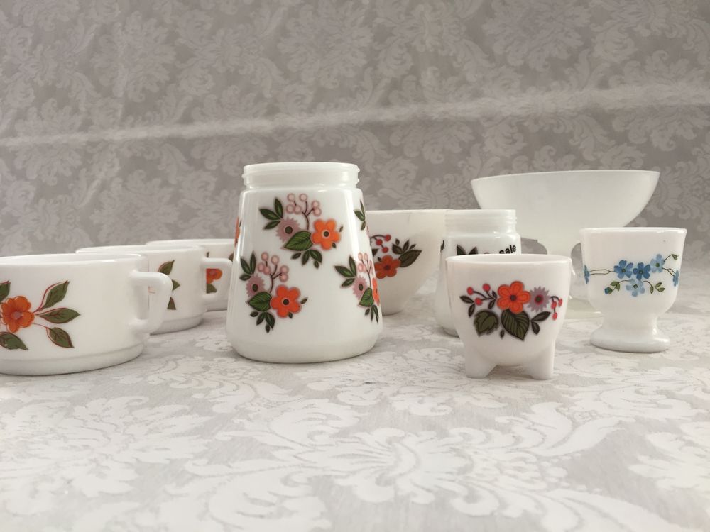 ART DE LA TABLE VINTAGE 1970 OPALINE ARCOPAL FRANCE LOT Cuisine