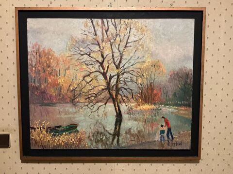 Huile sur toile les bords de l'Eure 600 Bois-Guillaume (76)