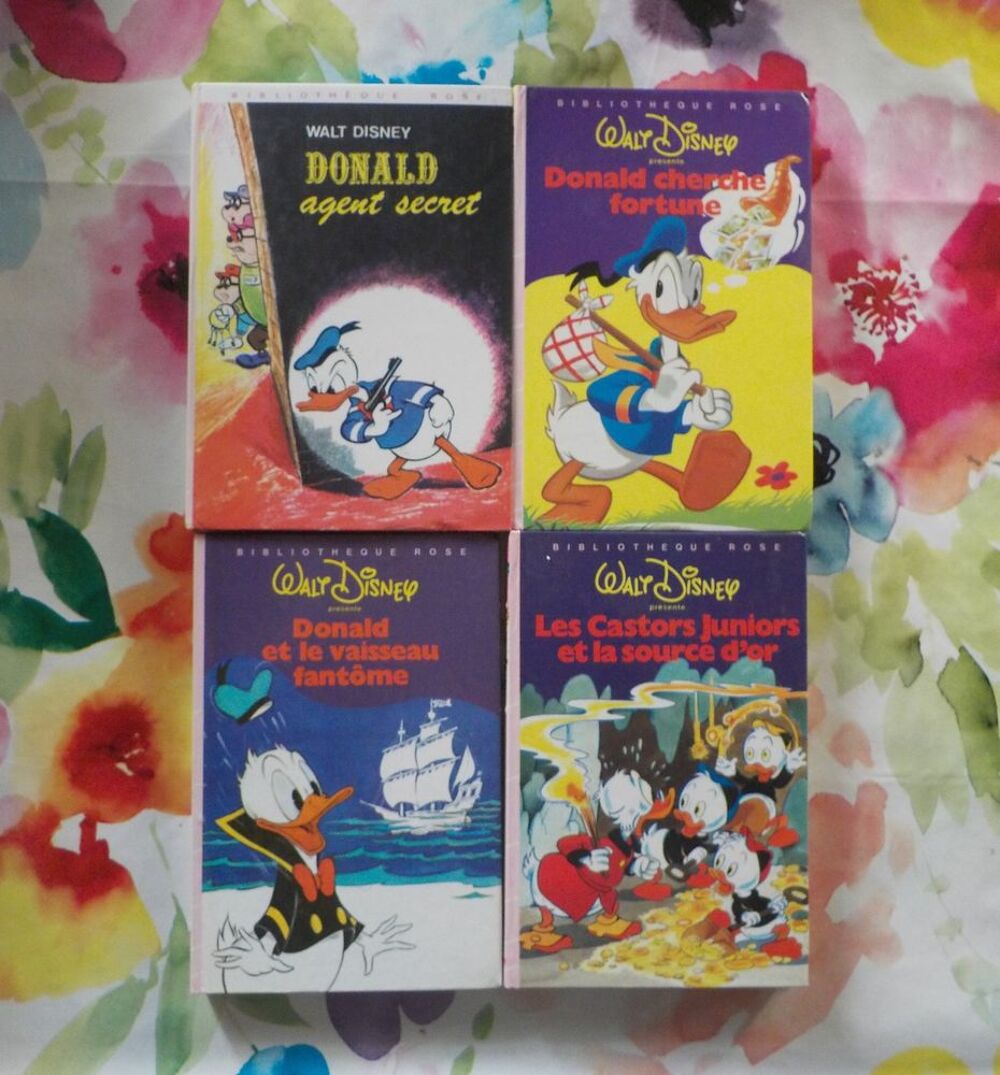 4 BIBLIO ROSE DISNEY DONALD / CASTORS JUNIORS Livres et BD
