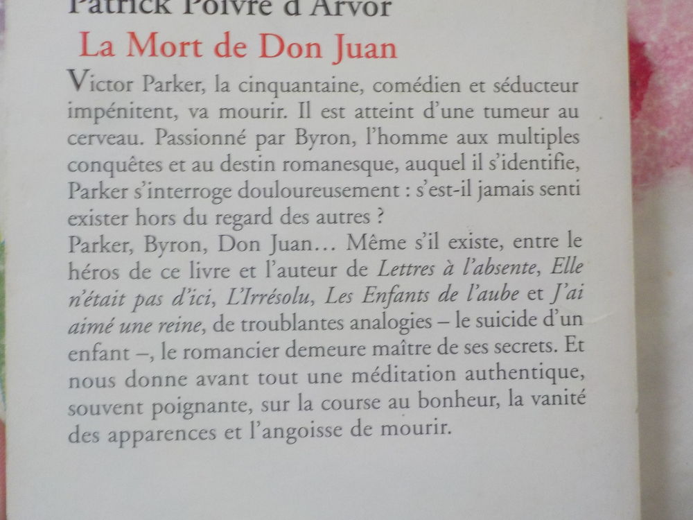 2 POIVRE D'ARVOR La mort de Don Juan et Un enfant Livres et BD