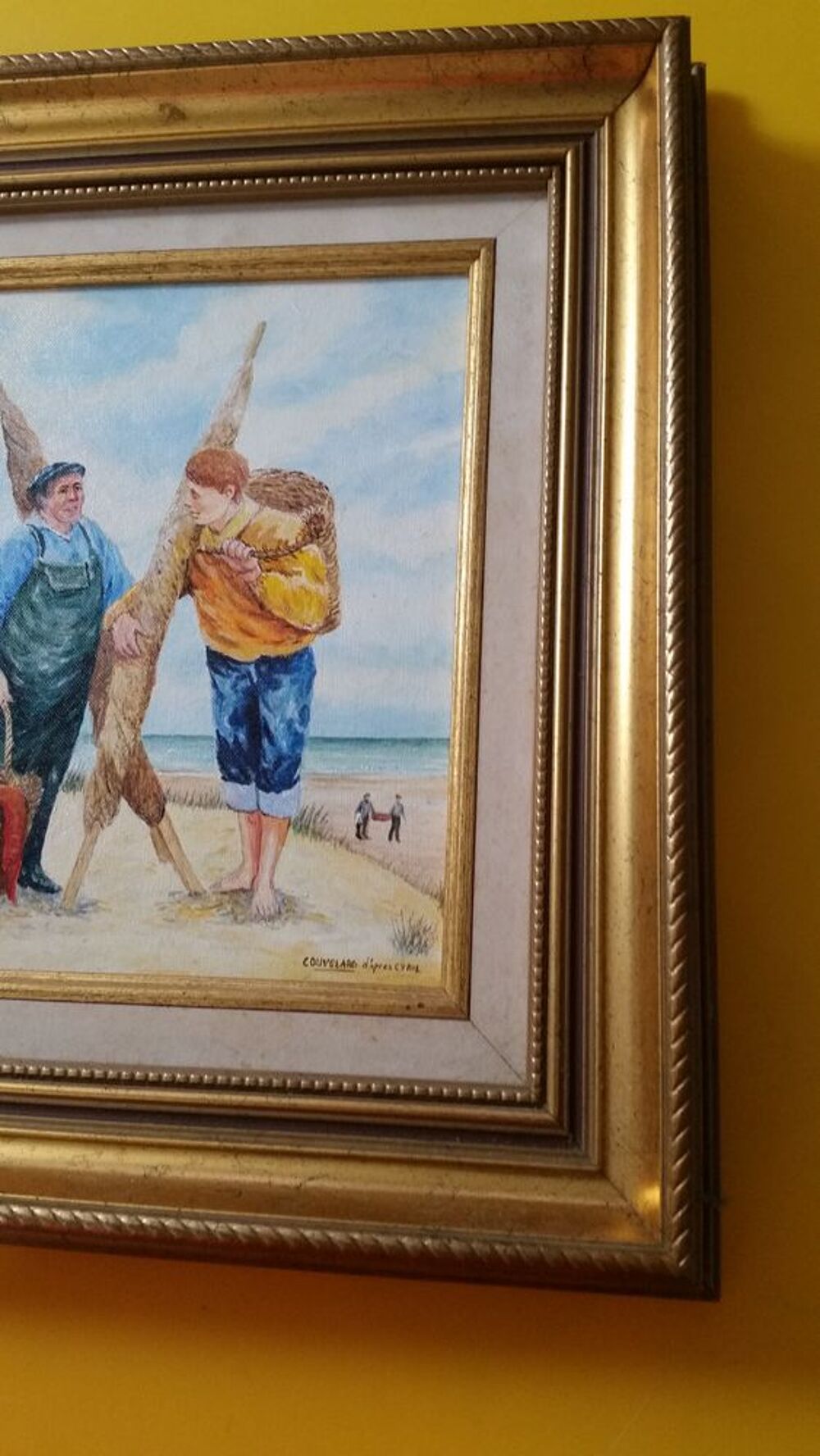 tableau P&ecirc;cheurs de crevettes Décoration