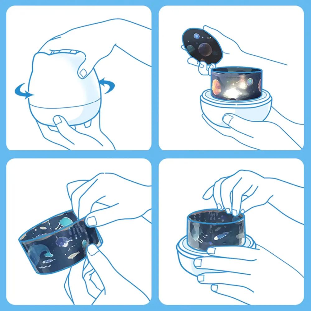 Lampe veilleuse projecteur enfant USB rechargeable verte Electrom�nager