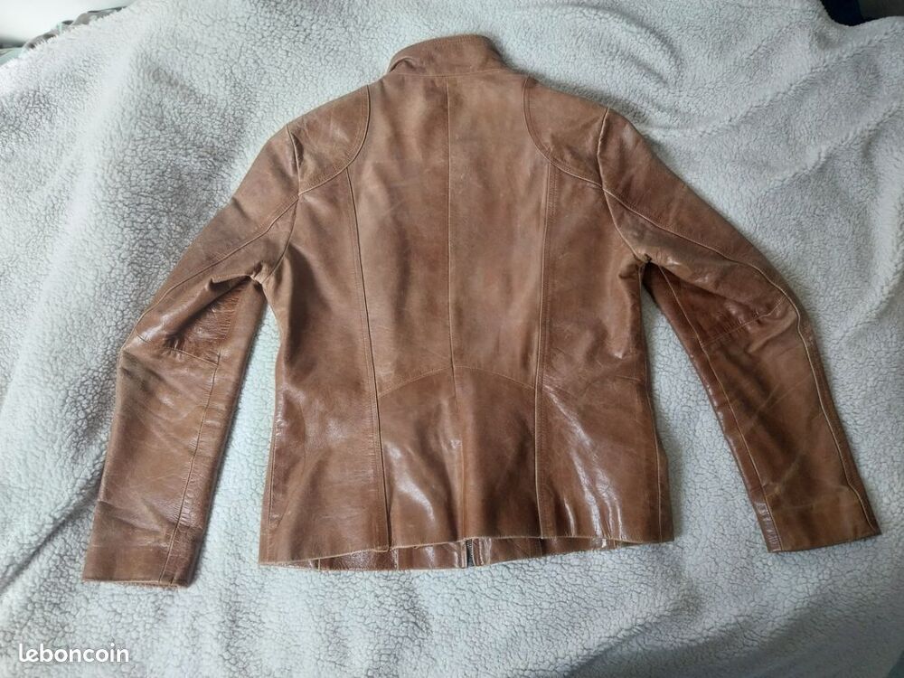 Veste en cuir marron de la marque Image Vêtements