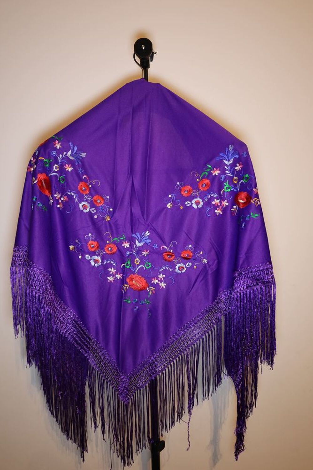 Ch&acirc;le Espagnol Multicouleur Violet / Chale ( NEUF ) Vêtements