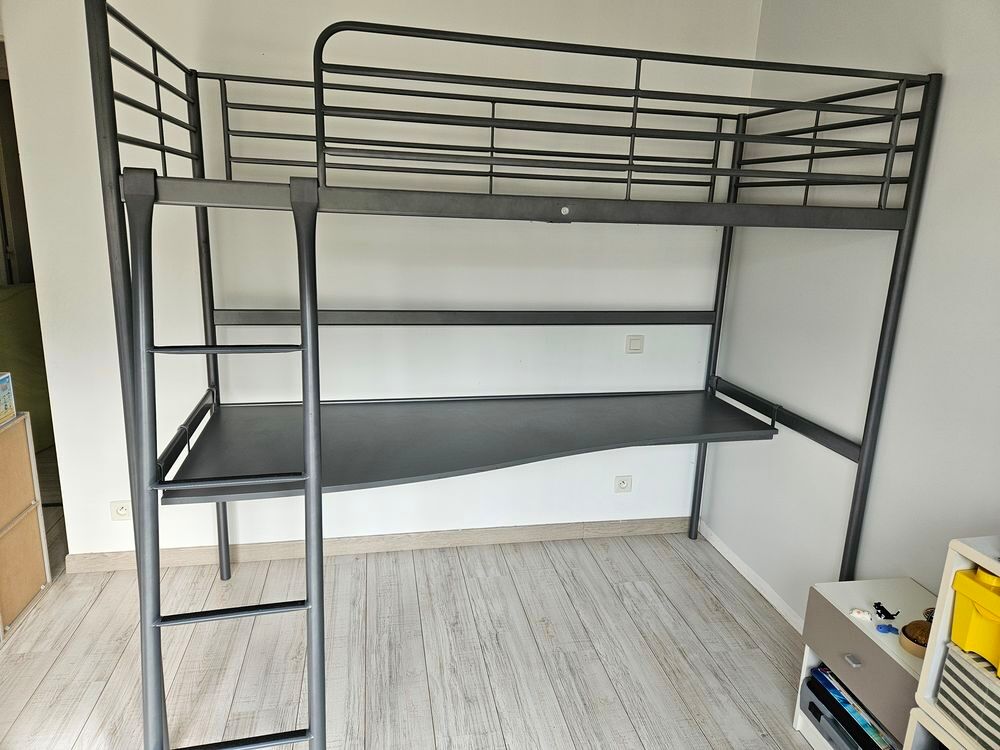 Lit mezzanine avec sommier et bureau Meubles