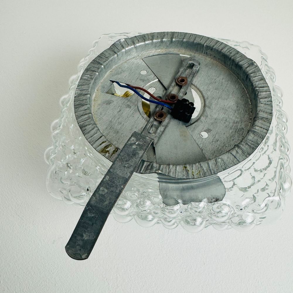 ANCIENNE APPLIQUE VERRE BULLE VINTAGE Décoration