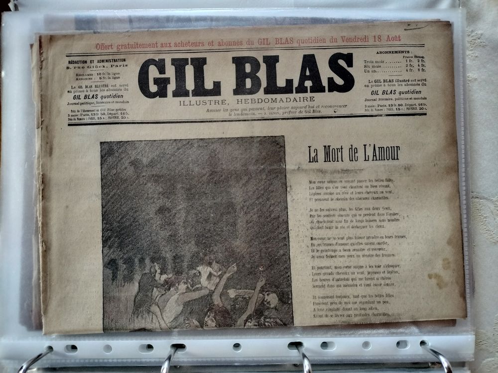 4893 / 1897 Journal Gil Blas Illustr&eacute; 