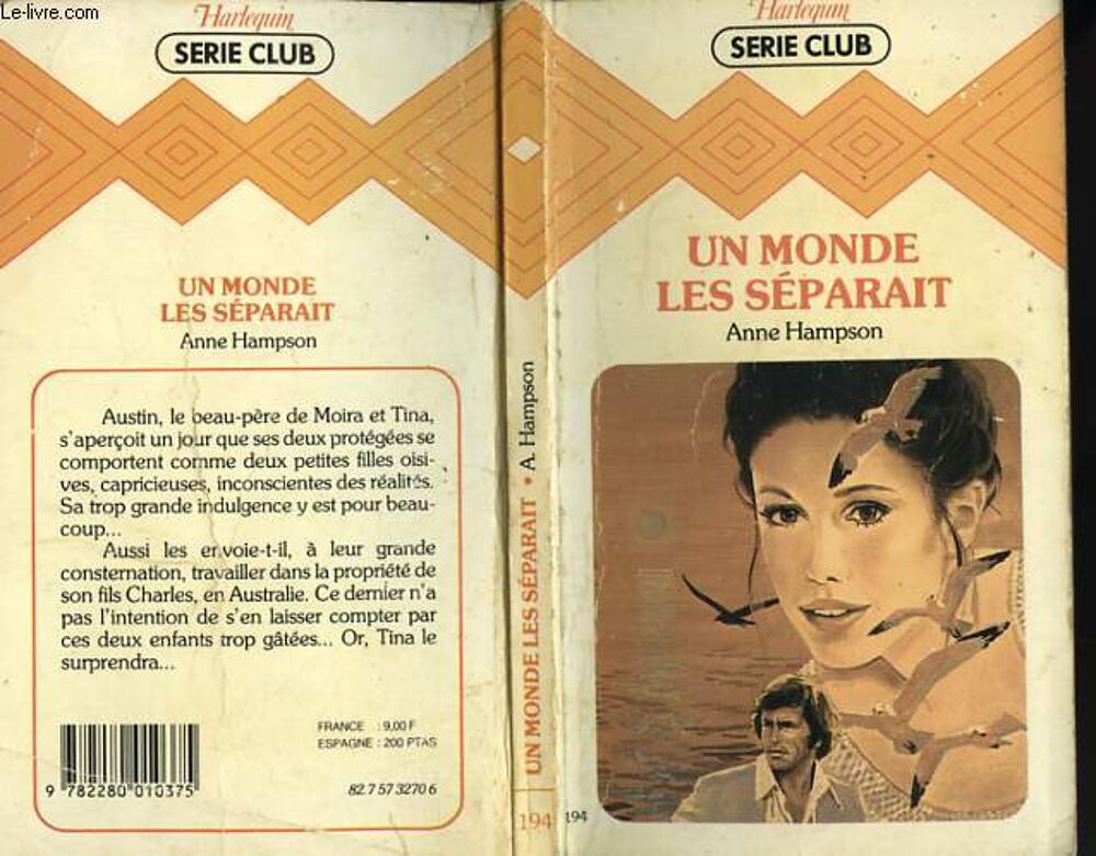 Livre "Un Monde Les S&eacute;parait" - Anne Hampson - S&eacute;rie Club Livres et BD