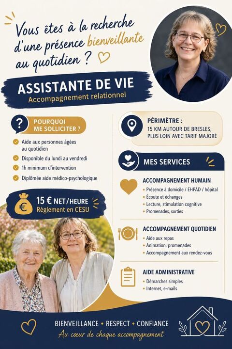 Pr&eacute;sence et accompagnement des seniors &agrave; domicile 0 60510 Bresles
