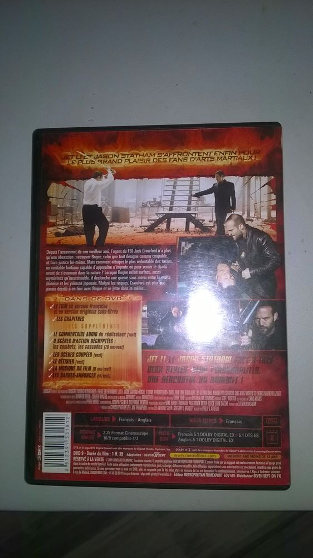 DVD Rogue 
L'ultime affrontement
Jet Li Jason Statham
DVD et blu-ray