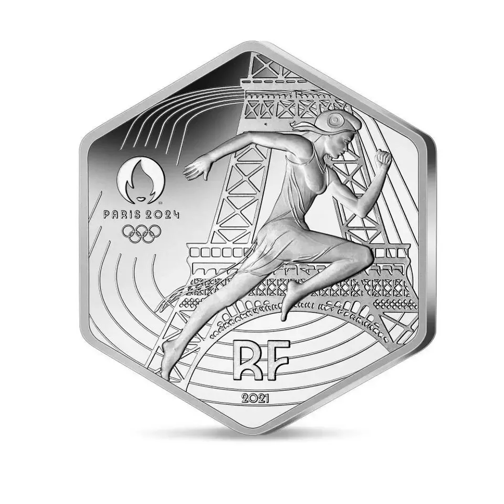 Argent hexagonale de 10€ JO de PARIS 2024 Marianne 