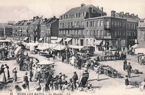 Cpa du 80 - MERS les BAINS - le March�. 12 Lucheux (80)