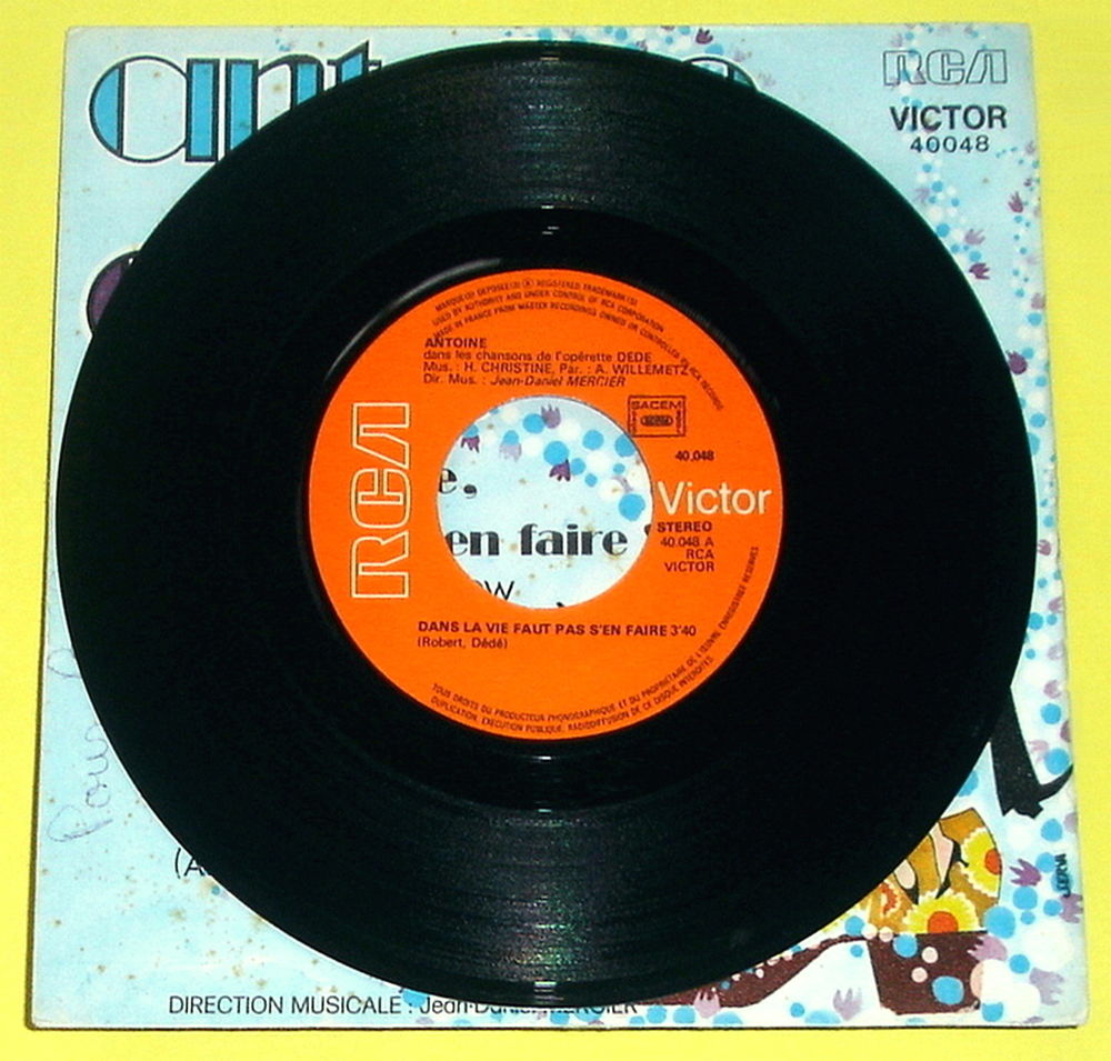 ANTOINE -45t- DANS LA VIE FAUT PAS S'EN FAIRE - Promo Andr&eacute; CD et vinyles