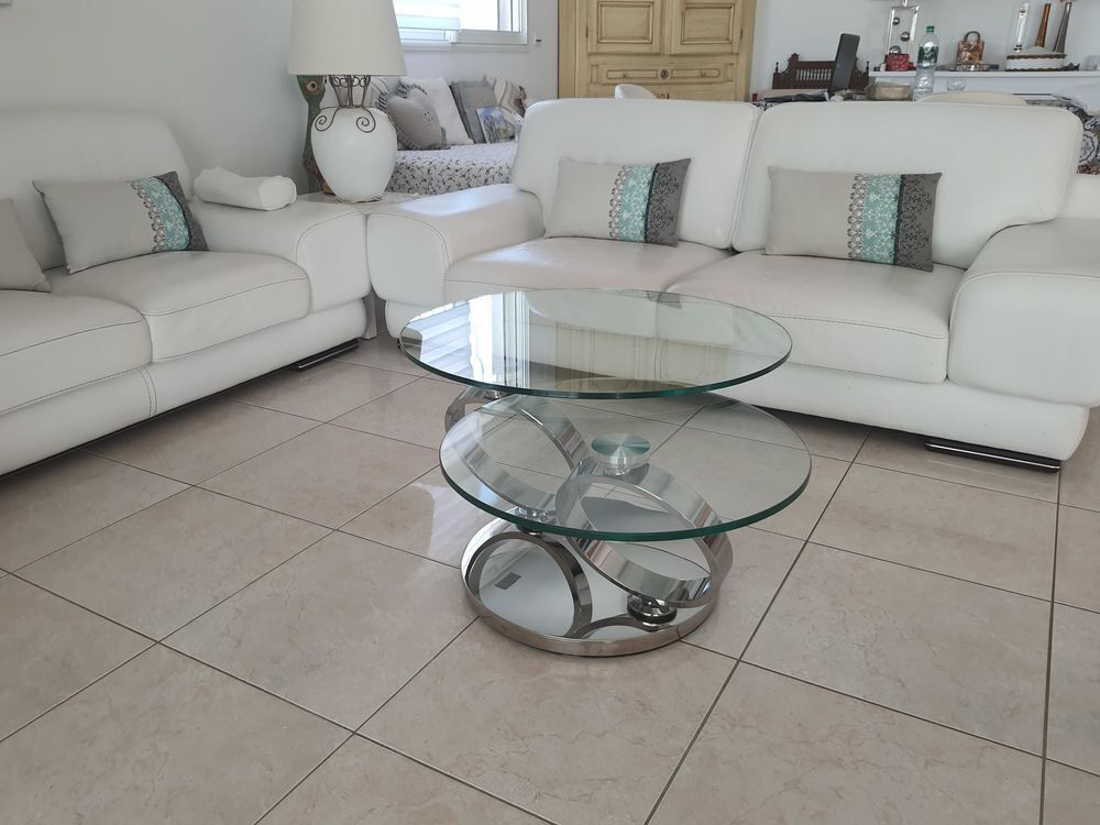 2 canapes cuir blanc etat neuf Meubles