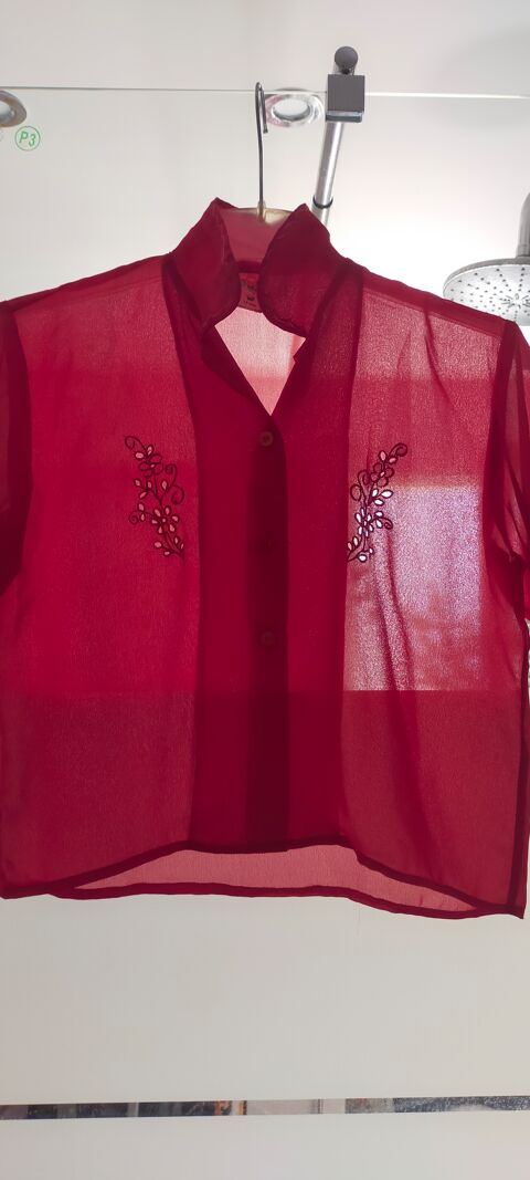 chemisier  fille uni rouge de la   boutique � l'ile maurice 5 Savigny-sur-Orge (91)