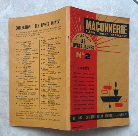 LES LIVRES JAUNES-N2 MAONNERIE-1961-JAQUETTE FURET DU NORD 5 Tourcoing (59)